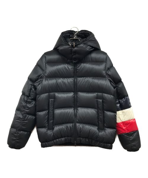 MONCLER（モンクレール）MONCLER (モンクレール) ダウンジャケット ブラック×トリコロール サイズ:1の古着・服飾アイテム