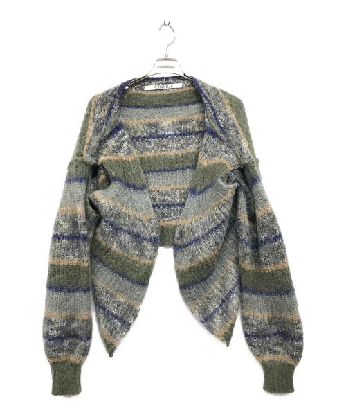 PERVERZE（パーバーズ）PERVERZE (パーバーズ) Stripe Mohair Wide Cardigan グレー サイズ:記載なしの古着・服飾アイテム