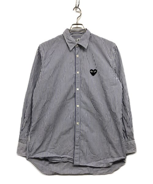 PLAY COMME des GARCONS（プレイ コムデギャルソン）PLAY COMME des GARCONS (プレイ コムデギャルソン) ストライプシャツ ブルー サイズ:Mの古着・服飾アイテム