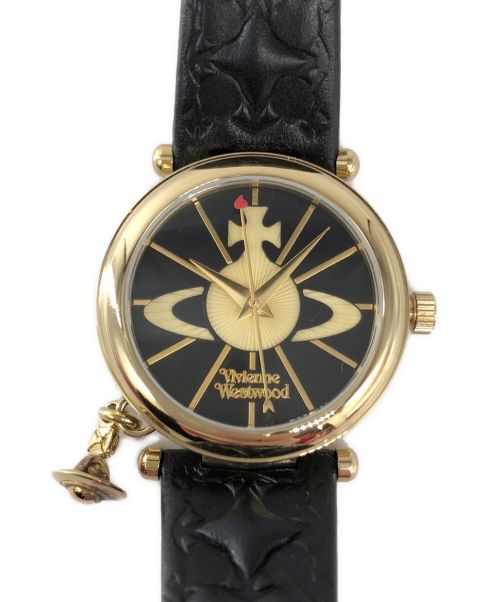 Vivienne Westwood（ヴィヴィアンウエストウッド）Vivienne Westwood (ヴィヴィアンウエストウッド) ORB II ウォッチ ブラック×ゴールドの古着・服飾アイテム