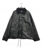 yousedユーズド）の古着「REMAKE LEATHER DRIVERS JACKET/リメイク　レザー　ドライバーズ　ジャケット」｜ブラック