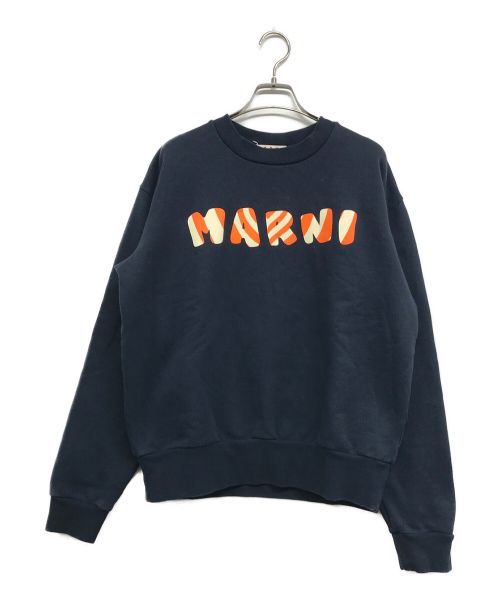 MARNI（マルニ）MARNI (マルニ) コットンロゴクルーネックスウェット ネイビー サイズ:44の古着・服飾アイテム