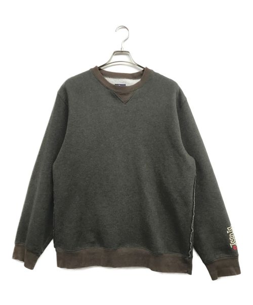 stussy（ステューシー）stussy (ステューシー) アームプリントリバーススウェット ブラウン サイズ:XLの古着・服飾アイテム