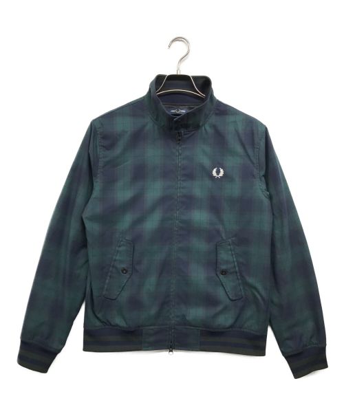 FRED PERRY（フレッドペリー）FRED PERRY (フレッドペリー) BEAMS (ビームス) Harrington Jacket ネイビー×グリーン サイズ:Mの古着・服飾アイテム