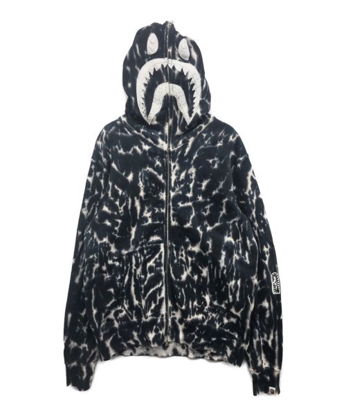 A BATHING APE（アベイシングエイプ）A BATHING APE (アベイシングエイプ) タイダイシャークパーカー ブラック サイズ:Lの古着・服飾アイテム