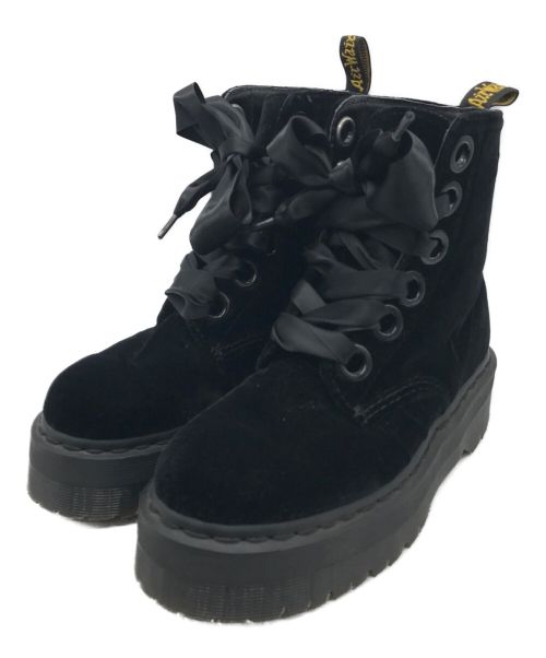 Dr.Martens（ドクターマーチン）Dr.Martens (ドクターマーチン) mollyベロアブーツ ブラック サイズ:UK4の古着・服飾アイテム