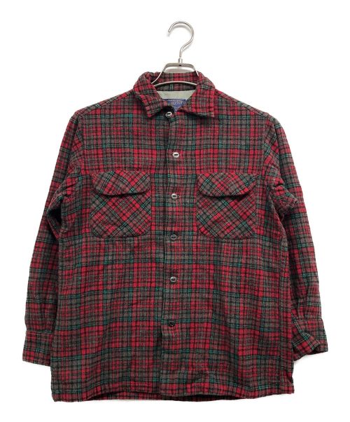 PENDLETON（ペンドルトン）PENDLETON (ペンドルトン) 50'sウールチェックシャツ レッド サイズ:Sの古着・服飾アイテム