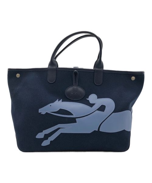 LONGCHAMP（ロンシャン）LONGCHAMP (ロンシャン) ロゾリバーシブルトートバッグ ネイビー×ブルーの古着・服飾アイテム