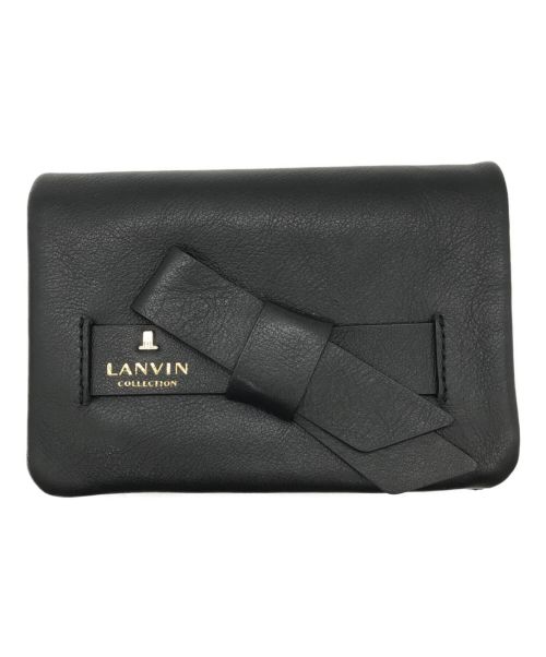 LANVIN（ライバン）LANVIN (ライバン) 二つ折り財布ラペリパース ブラックの古着・服飾アイテム