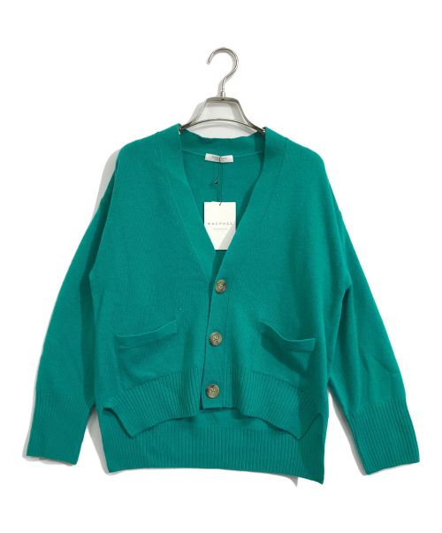 MACPHEE（マカフィ）MACPHEE (マカフィー) NZ LAMB 9G Vネックカーディガン グリーン サイズ:Sの古着・服飾アイテム