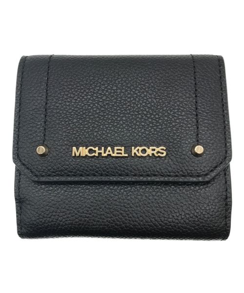 MICHAEL KORS（マイケルコース）MICHAEL KORS (マイケルコース) スタッズ2つ折り財布 ブラックの古着・服飾アイテム