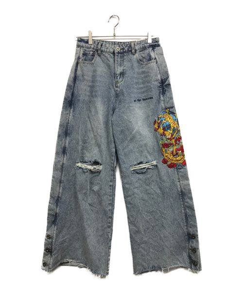 AT FAR HEAVEN（チュウカタベタイ）AT FAR HEAVEN (チュウカタベタイ) Tiger denim pants インディゴ サイズ:XLの古着・服飾アイテム