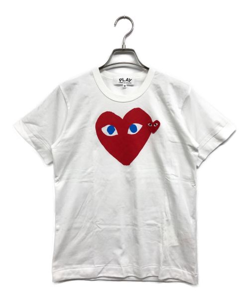 PLAY COMME des GARCONS（プレイ コムデギャルソン）PLAY COMME des GARCONS (プレイ コムデギャルソン) WハートプリントTシャツ ホワイト サイズ:Mの古着・服飾アイテム