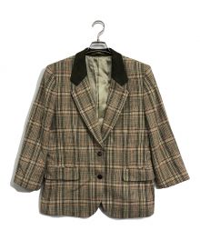 Burberry's（バーバリーズ）の古着「ウール切替テーラードジャケット」｜グリーン