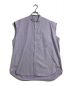 AURALEE（オーラリー）の古着「WASHED FINX TWILL STRIPE SLEEVELESS SHIRTS/ウォッシュド　フィンクス　ツイル　ストライプ　スリーブレス　シャツ」｜パープル