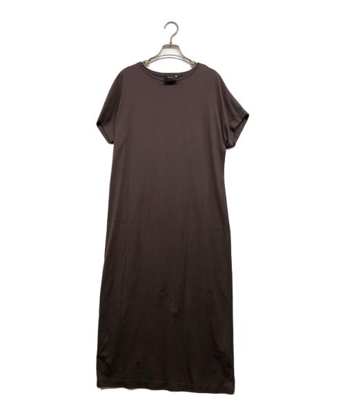 ATON（エイトン）ATON (エイトン) Suvin 60/2 cap sleeve dress/スビン　60/2 キャップ　スリーブ　ドレス ブラウン サイズ:2の古着・服飾アイテム