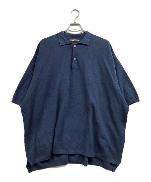 is-ness（イズネス）is-ness (イズネス) KNITTED BIG POLO/ニッテッド　ビッグ　ポロ ネイビー サイズ:48の古着・服飾アイテム