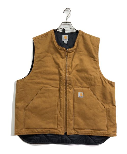 CarHartt（カーハート）CarHartt (カーハート) ダック地ベスト ブラウン サイズ:XLの古着・服飾アイテム