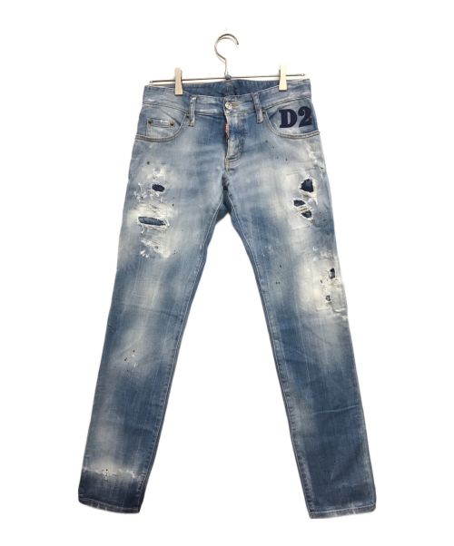 DSQUARED2（ディースクエアード）DSQUARED2 (ディースクエアード) ANNIVERSARY SUPER LOW JEAN インディゴ サイズ:44の古着・服飾アイテム