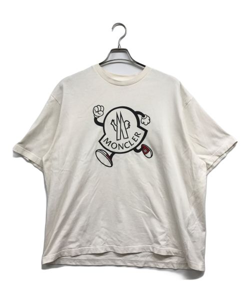 MONCLER（モンクレール）MONCLER (モンクレール) CREAM PRINTED T-SHIRT ホワイト サイズ:Mの古着・服飾アイテム