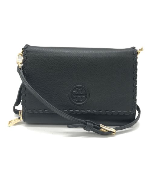 TORY BURCH（トリーバーチ）TORY BURCH (トリーバーチ) フラップショルダーバッグ ブラックの古着・服飾アイテム