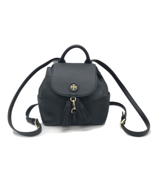 TORY BURCH（トリーバーチ）TORY BURCH (トリーバーチ) WHIPSTITCH LOGO MINI BACKPACK ブラックの古着・服飾アイテム