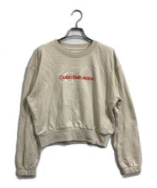 Calvin Klein Jeans（カルバンクラインジーンズ）の古着「ロゴスウェット」｜アイボリー