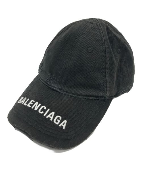 BALENCIAGA（バレンシアガ）BALENCIAGA (バレンシアガ) LOGO VISOR CAP ブラック サイズ:Sの古着・服飾アイテム