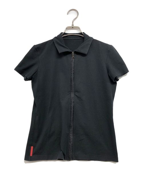 PRADA SPORTS（プラダスポーツ）PRADA SPORTS (プラダスポーツ) ジップアップ半袖カットソー ブラック サイズ:Mの古着・服飾アイテム