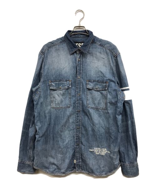 DIESEL（ディーゼル）DIESEL (ディーゼル) スナップデニムシャツ インディゴ サイズ:XLの古着・服飾アイテム