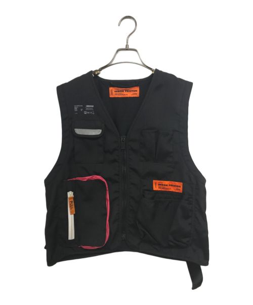 HERON PRESTON（ヘロンプレストン）HERON PRESTON (ヘロンプレストン) NYLON TOOL VEST JACKET ブラック サイズ:Mの古着・服飾アイテム