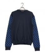 LOUIS VUITTONルイ ヴィトン）の古着「Monogram Sleeve CrewNeck Knit/モノグラム　スリーブ　クルーネック　ニット」｜ネイビー