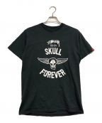 stussy×NEIGHBORHOODステューシー×ネイバーフッド）の古着「SKULL FOREVER Tシャツ」｜ブラック