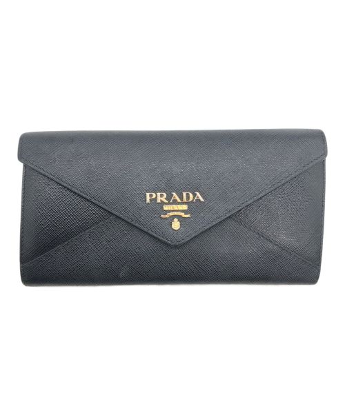 PRADA（プラダ）PRADA (プラダ) フラップウォレット ブラックの古着・服飾アイテム