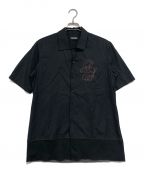 RAF SIMONSラフシモンズ）の古着「RS刺繍切替ショートスリーブシャツ」｜ブラック