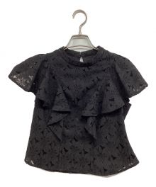 HER LIP TO（ハーリップトゥ）の古着「Floral Lace Ruffled Top」｜ブラック