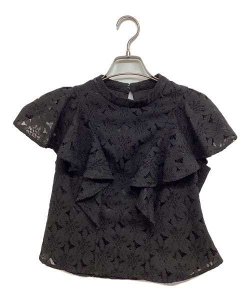 HER LIP TO（ハーリップトゥ）Her lip to (ハーリップトゥ) Floral Lace Ruffled Top ブラック サイズ:Sの古着・服飾アイテム