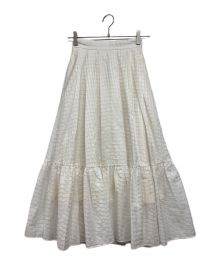 HER LIP TO（ハーリップトゥ）の古着「Stripe Jacquard Volume Skirt」｜ホワイト