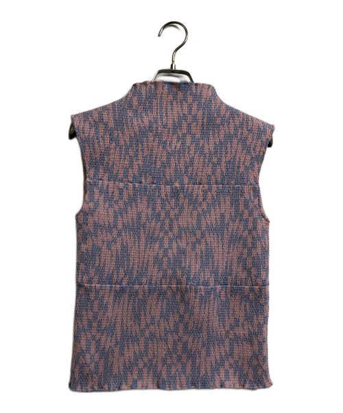 Ameri（アメリ）Ameri (アメリ) GEOMETRIC PATTERN SHIRRING TOP ブルー×ピンク サイズ:FREEの古着・服飾アイテム