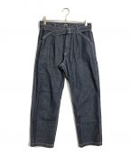 Schottショット）の古着「DENIM BELTED PANTS」｜インディゴ