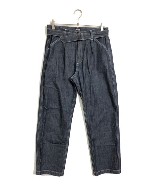 Schott（ショット）Schott (ショット) DENIM BELTED PANTS インディゴ サイズ:Sの古着・服飾アイテム