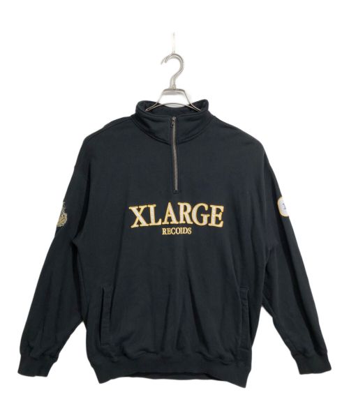 X-LARGE（エクストララージ）X-LARGE (エクストララージ) RECORDS HALF ZIP ブラック サイズ:Lの古着・服飾アイテム