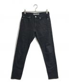 JOHN LAWRENCE SULLIVANジョンローレンスサリバン）の古着「Rigid denim tapered pants/リジッド　デニム　テパード　パンツ」｜ブラック