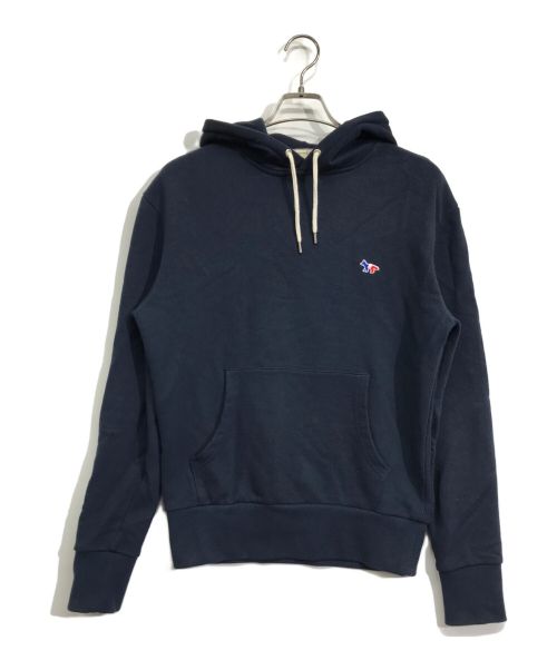 maison kitsune（メゾンキツネ）maison kitsune (メゾンキツネ) TRICOLOUR FOX POPOVER HOODY ネイビー サイズ:Sの古着・服飾アイテム