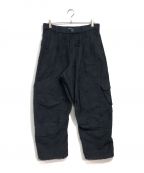 MUZE×MINUSミューズ×マイナス）の古着「DOUBLE KNEE CUT JACQUARD CARGO PANTS」｜ブラック