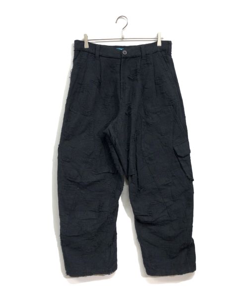 MUZE（ミューズ）MUZE (ミューズ) MINUS (マイナス) DOUBLE KNEE CUT JACQUARD CARGO PANTS ブラック サイズ:1の古着・服飾アイテム