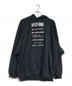 RAF SIMONS×FRED PERRYラフシモンズ×フレッドペリー）の古着「PRINTED PATCH HOODED SWEAT/プリンテッド　パッチ　フーデッド　スウェット」｜ブラック