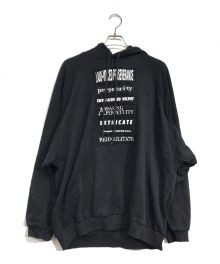 RAF SIMONS×FRED PERRY（ラフシモンズ×フレッドペリー）の古着「PRINTED PATCH HOODED SWEAT/プリンテッド　パッチ　フーデッド　スウェット」｜ブラック