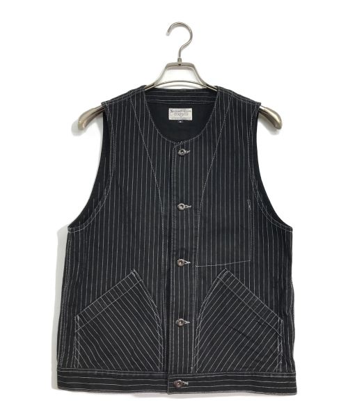 SCHOTT BROS.（ショットブロス）SCHOTT BROS. (ショットブロス) OLD HICKORY DENIM VEST/オールド　ヒッコリー　デニム　ベスト ブラック サイズ:Mの古着・服飾アイテム