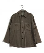 AURALEEオーラリー）の古着「CASHMERE WOOL BRUSHED JERSEY BIG SHIRTS/カシミア　ウール　ブラッシュド　ジャージ　ビッグ　シャツ」｜ブラウン